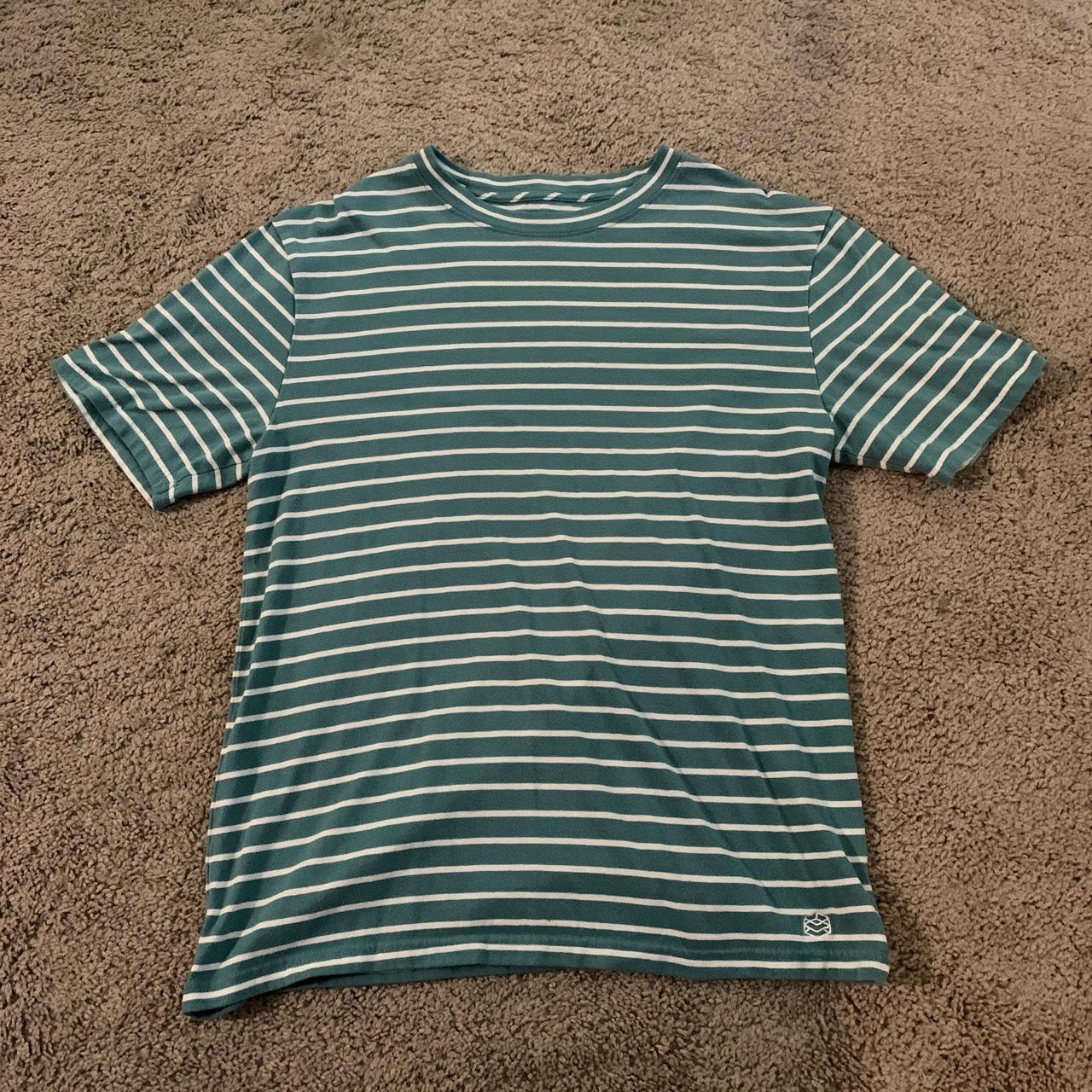 Green/white striped shirt. Size M. Super soft.... - Depop