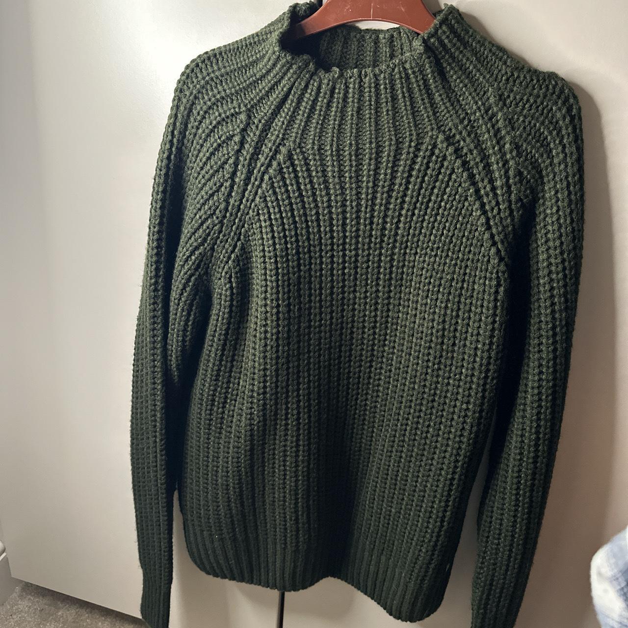 Green knitted jumper Such a good thick and good... - Depop