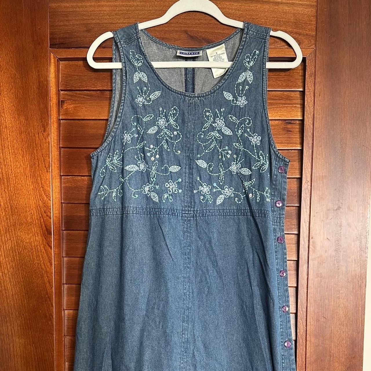 Vintage ERIKA CO Dress Size S Jean Maxi Depop