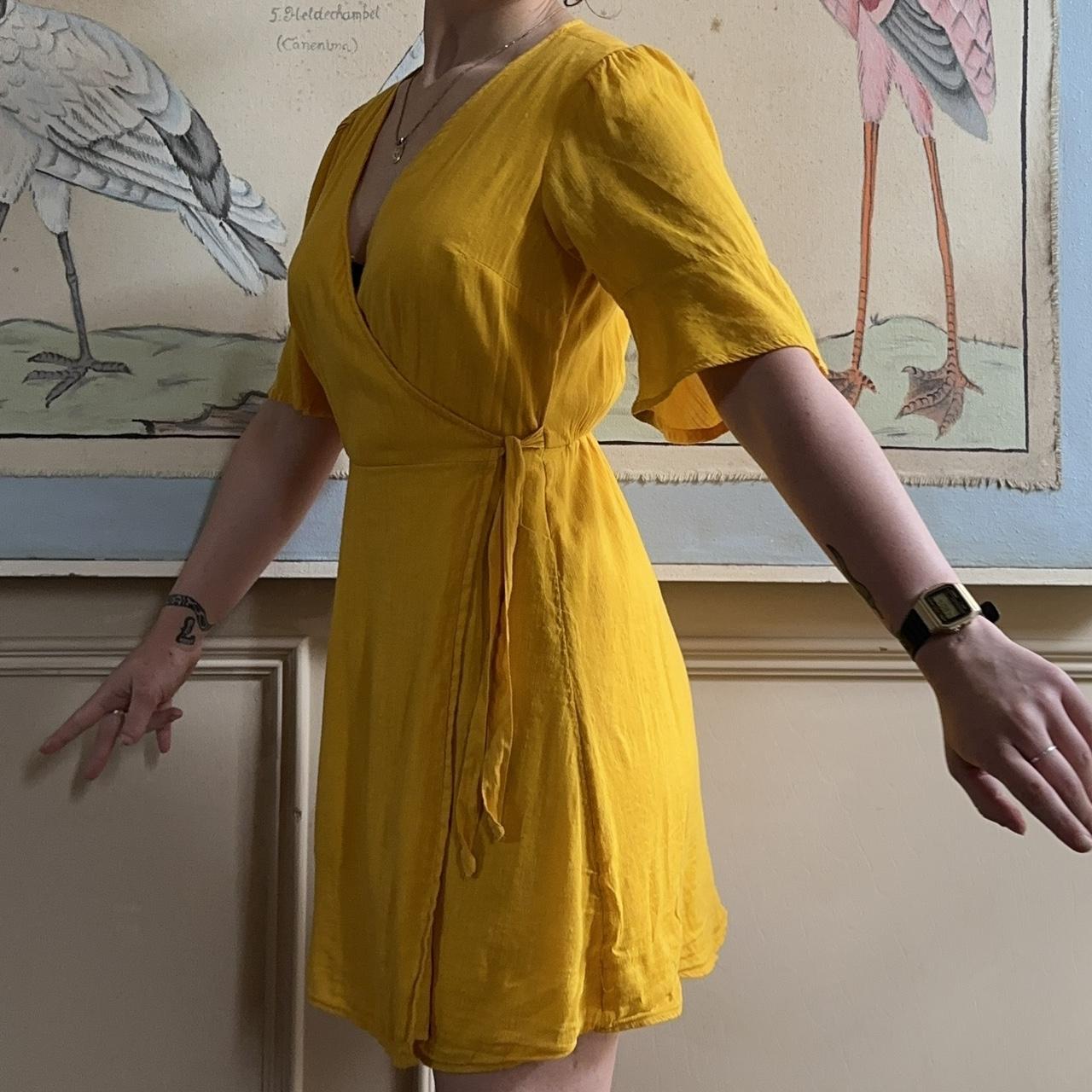 Old navy sales yellow wrap dress