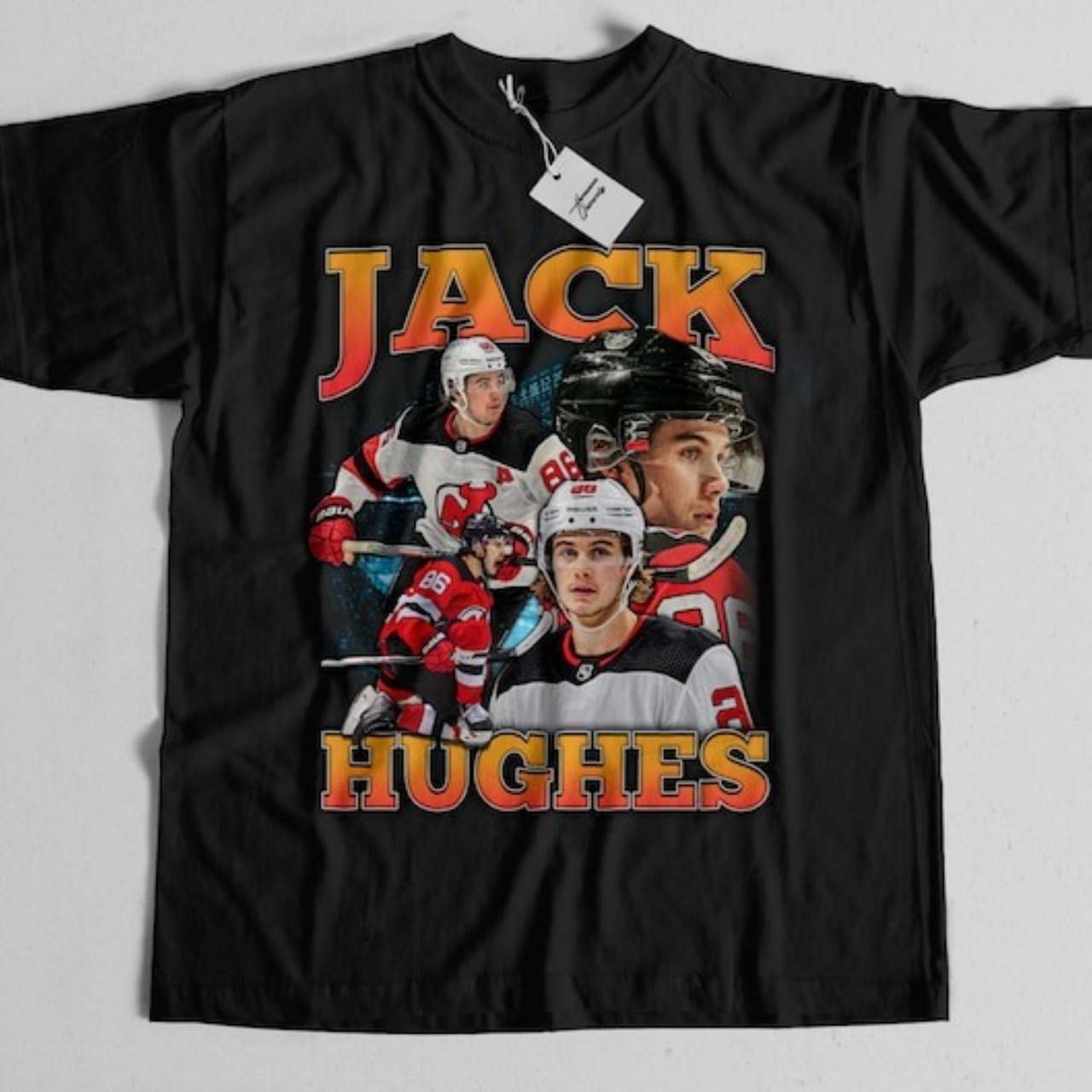 Jack Hughes Vintage Style 90s shirt Hockey Old... - Depop