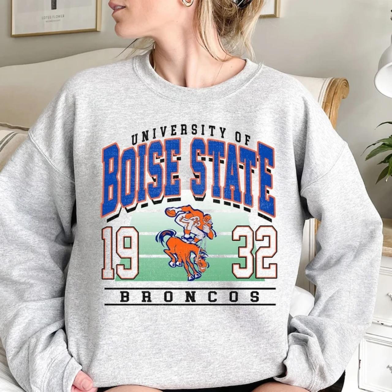 Vintage Boise State Broncos Mascot Sweatshirt, Retro... - Depop