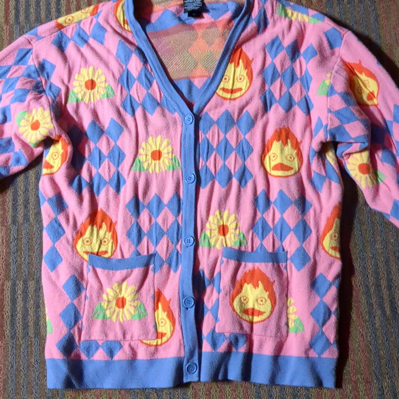 Men's Pink and Blue Cardigan (4)