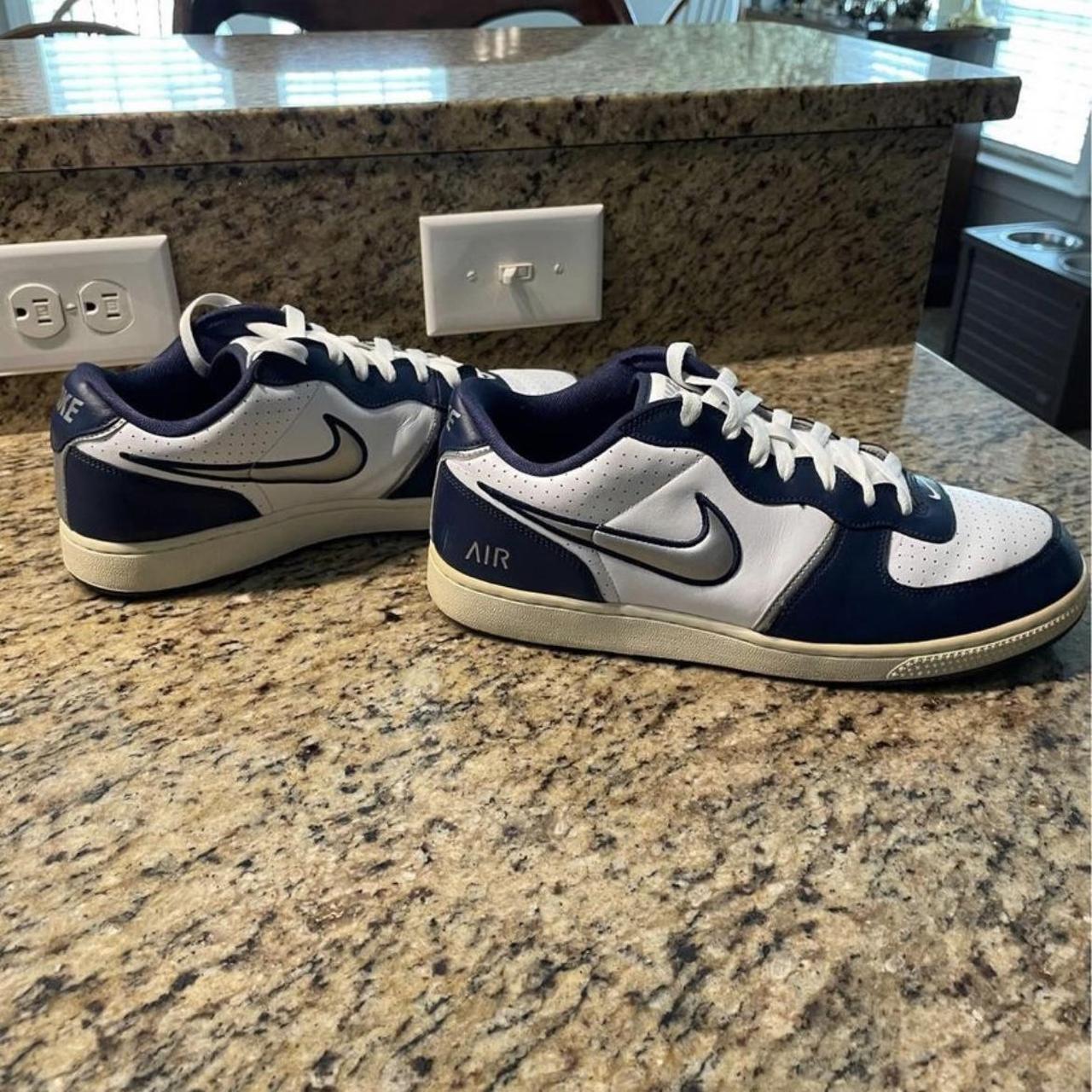 claret and blue nike trainers