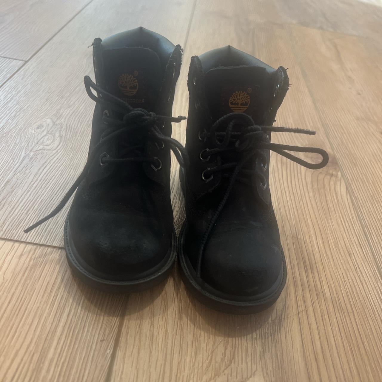 7.5c Black waterproof children s timberland boots. Depop