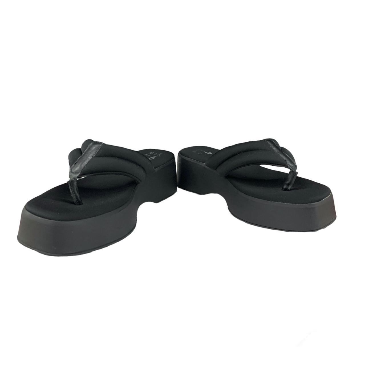 Black Platform Thong Sandals by MIX No. 6 L 9" W... Depop