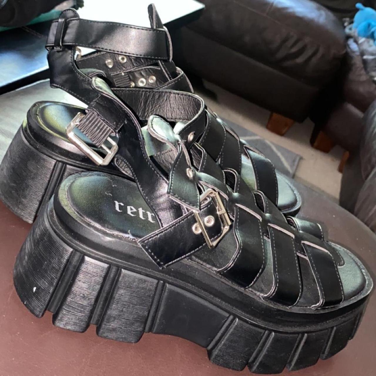 Black platform sandals Size 5 Barely worn Depop