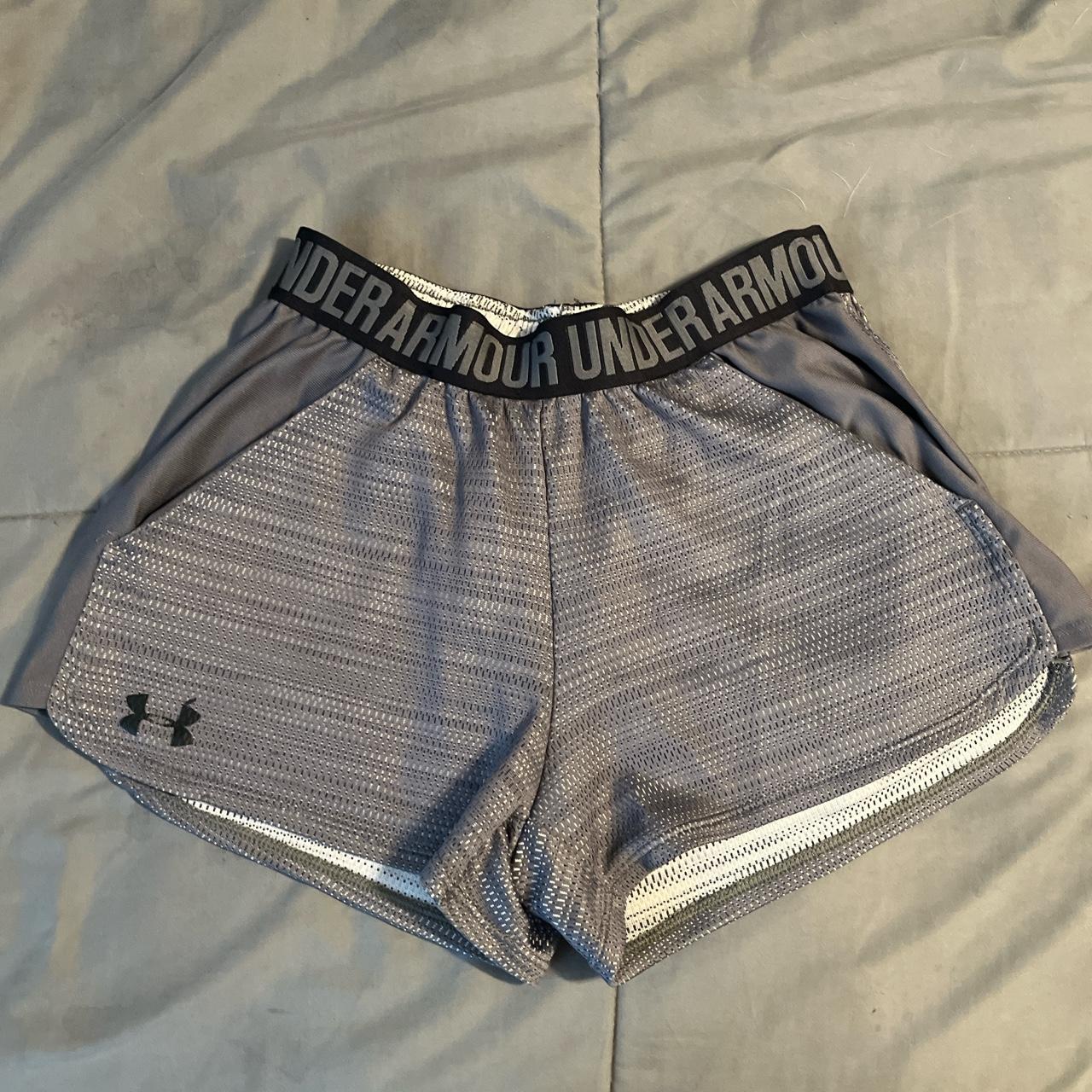 Under Armour Women's Grey and Black Shorts | Depop