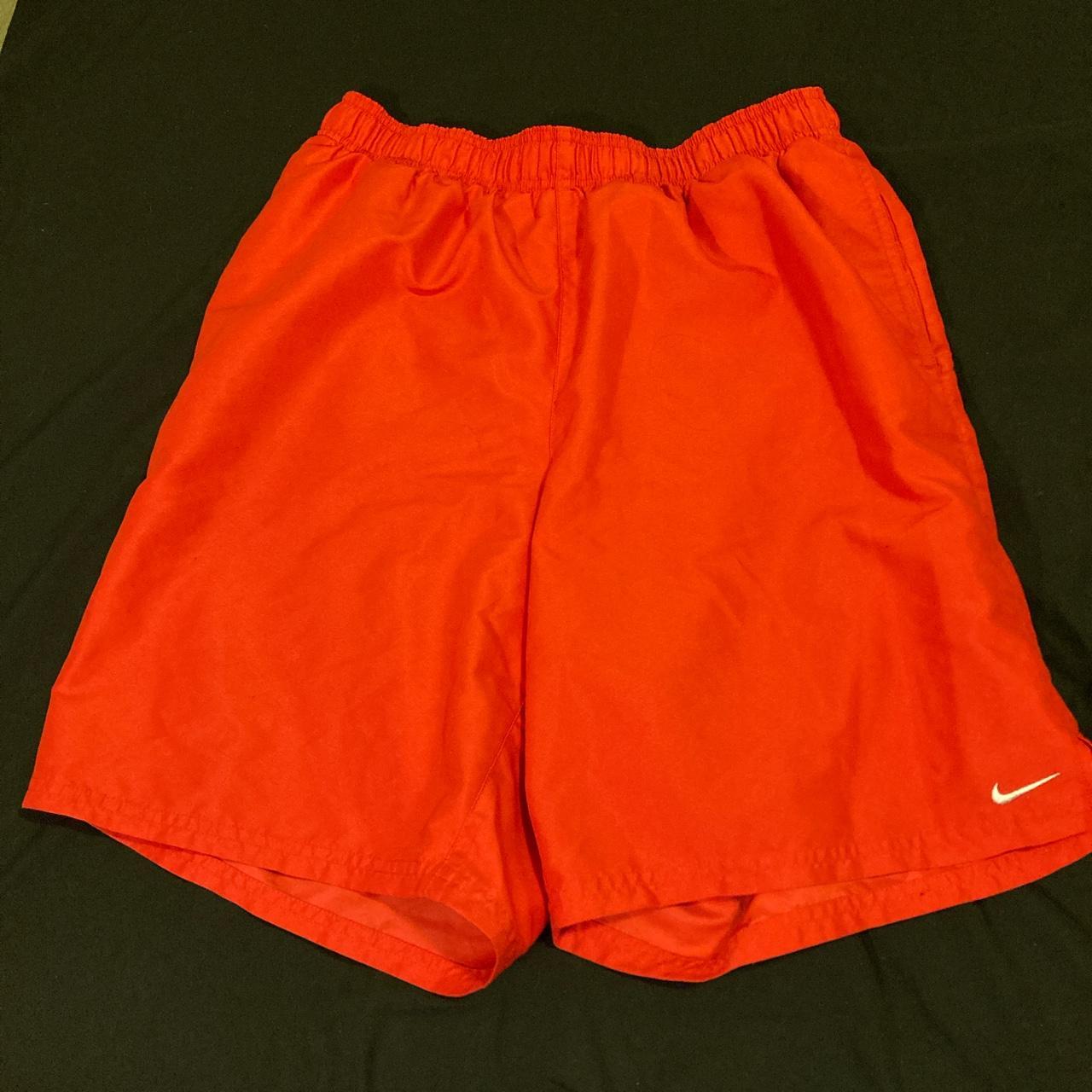 Red nike swim shorts, size large - Depop