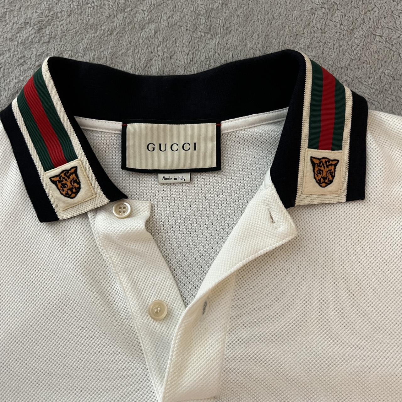 Gucci X Yankees Polo White/Red/Navy Blue Size: - Depop