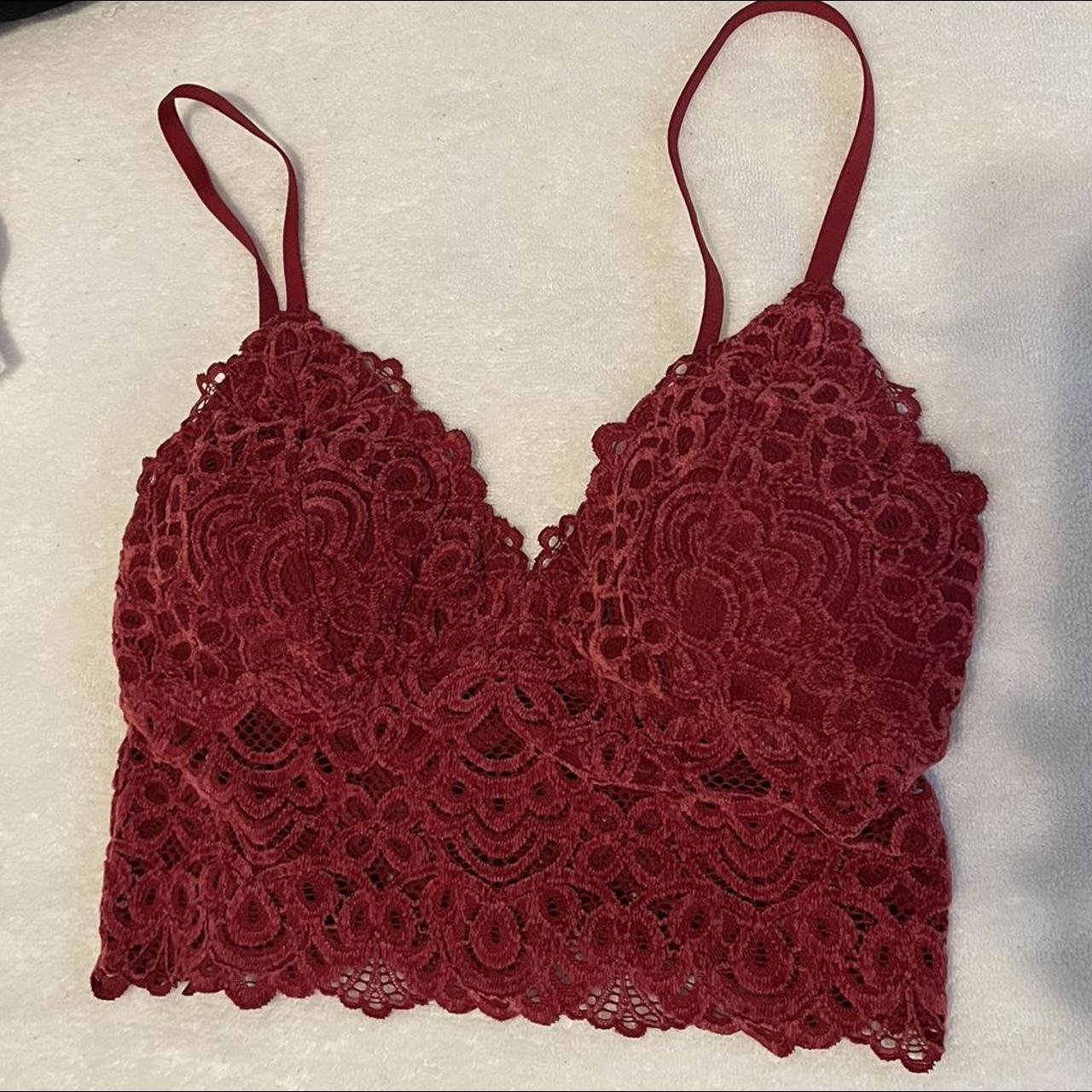 Gilly Hicks Size small Red lace - Depop