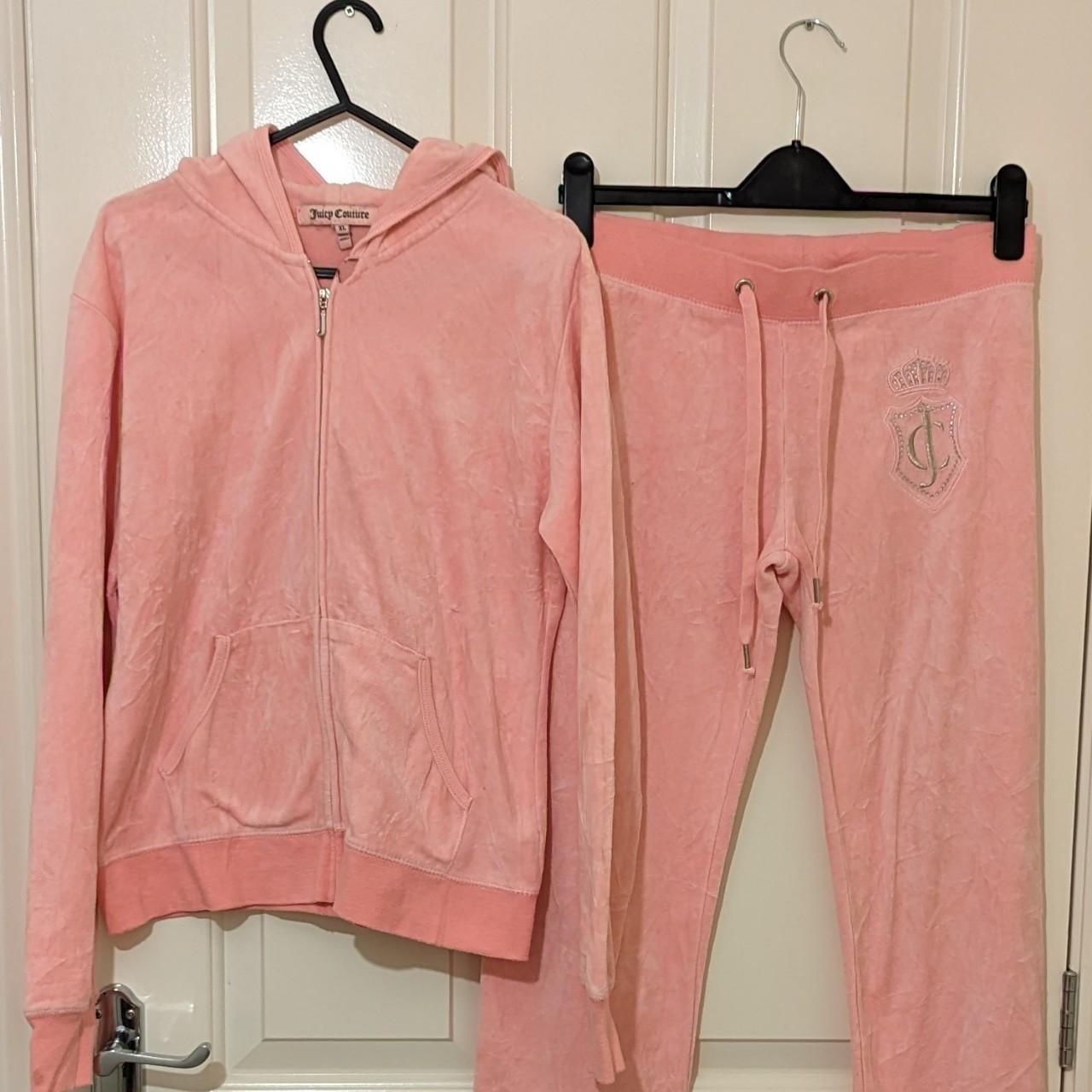 Y2K juicy couture Baby Pink vintage tracksuit size L... - Depop