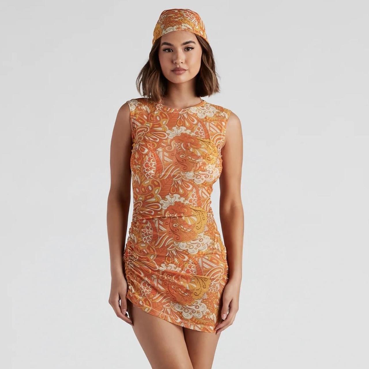 maxi orange maternity dress