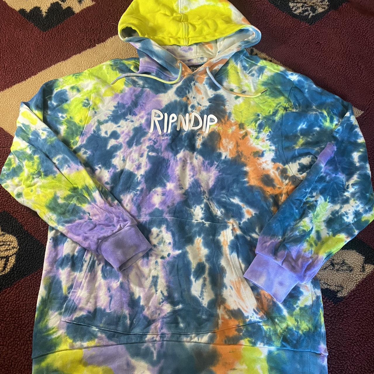 Ripndip tie dye hoodie ripndip stoner tiedye Depop