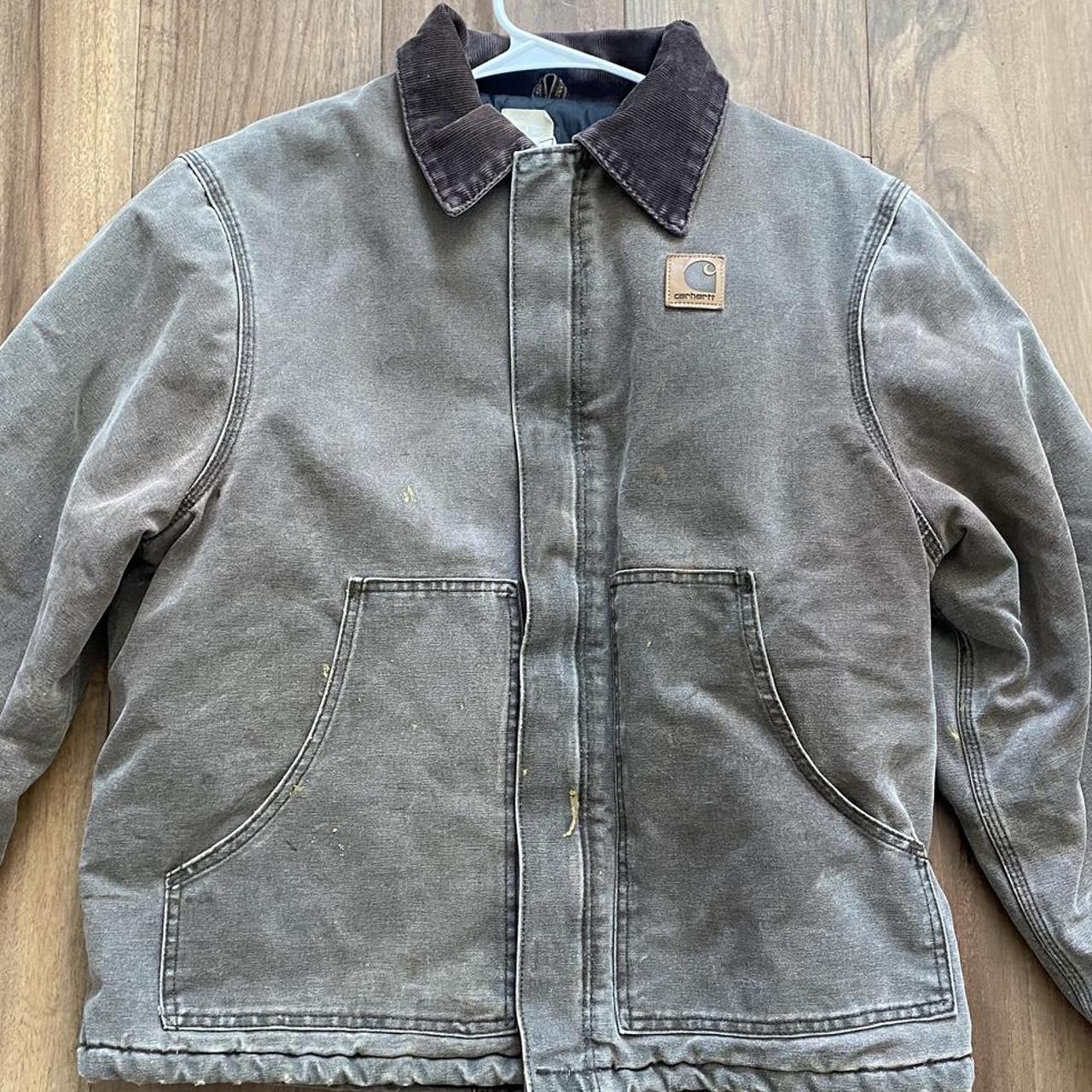 Vintage j22 carhartt jacket with beautiful brown... - Depop