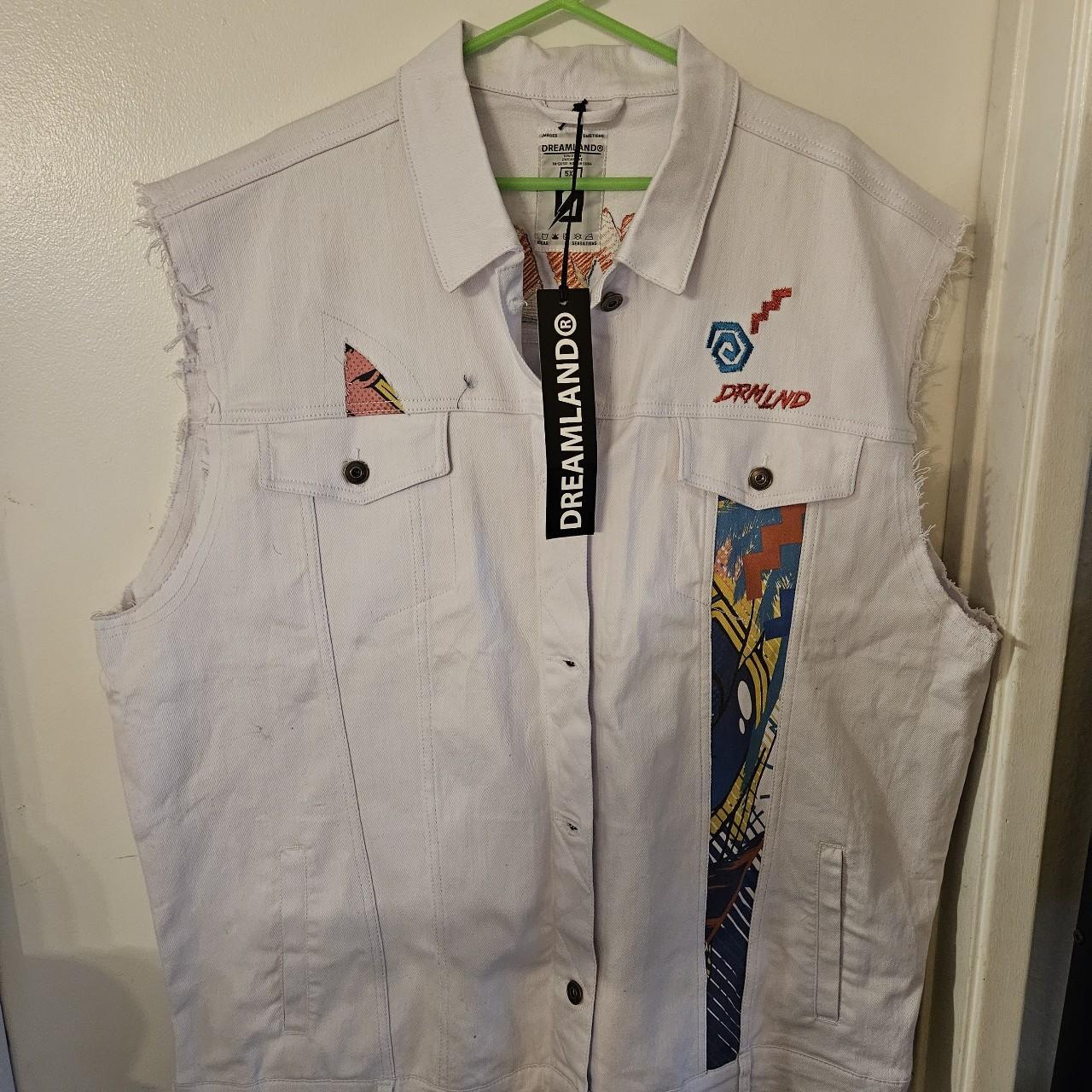 Dreamland White Vest Jacket Size 5XL New and still... Depop