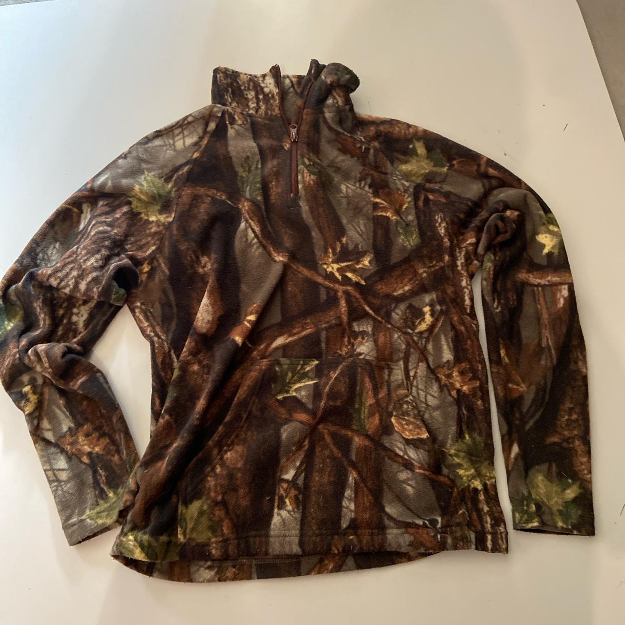 y2k real tree camo fleece quarter zip #y2k #camo... - Depop