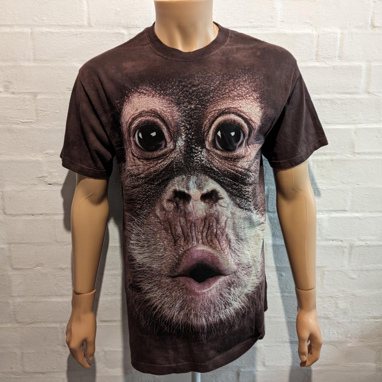 Vintage brown the mountain tshirt top gorilla monkey... - Depop