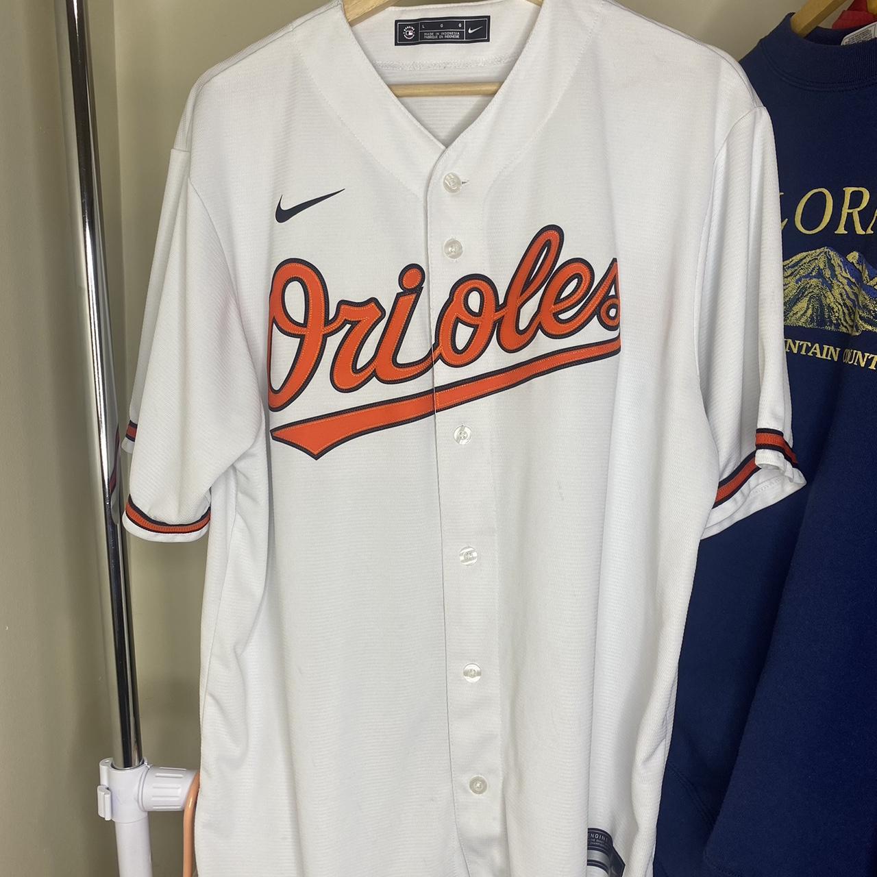 Nike Men's White and Orange Top Depop