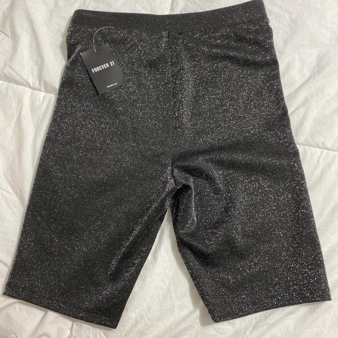 Forever 21 Black Glitter Biker Shorts Depop