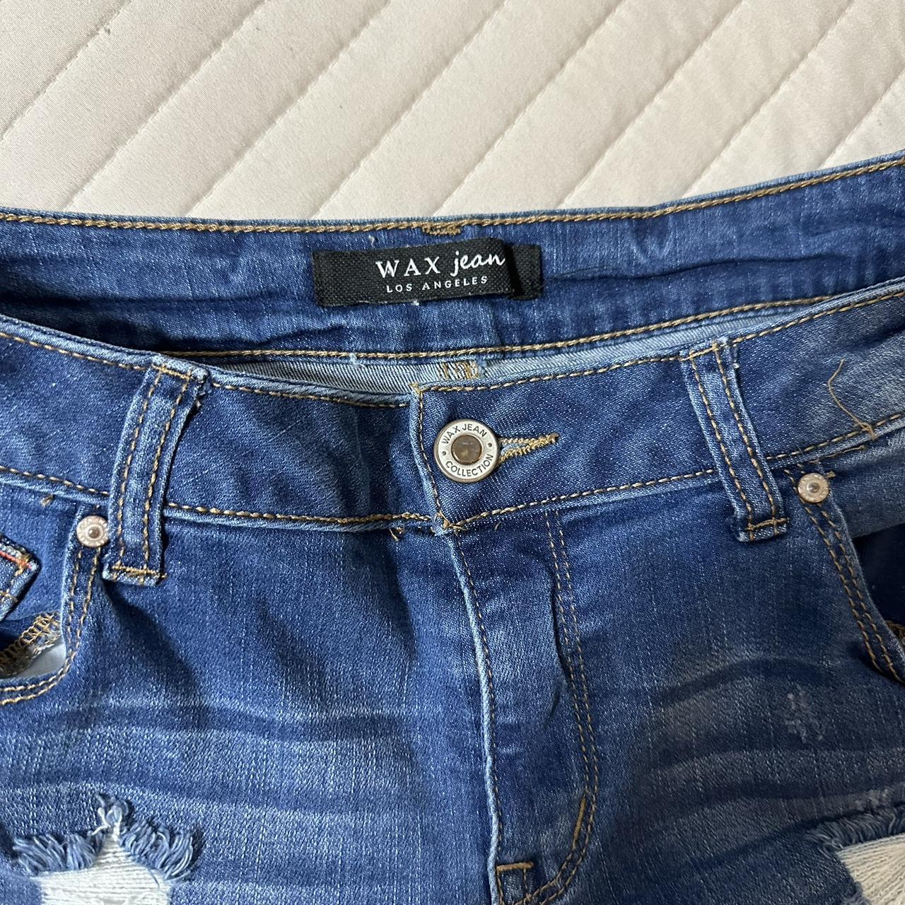 Wax Jean distressed blue jean shorts Size S RN#134352 | eBay