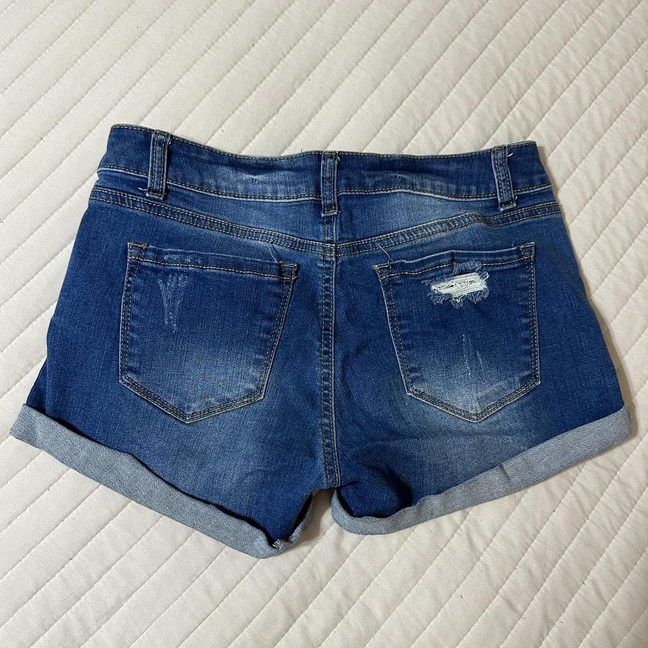 Wax Jean distressed blue jean shorts Size S RN#134352 | eBay