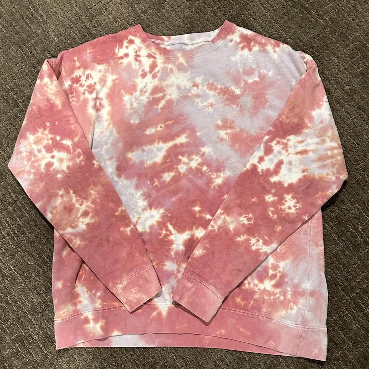 Grey Bandit Pink and Purple Tye Dye Crewneck... - Depop