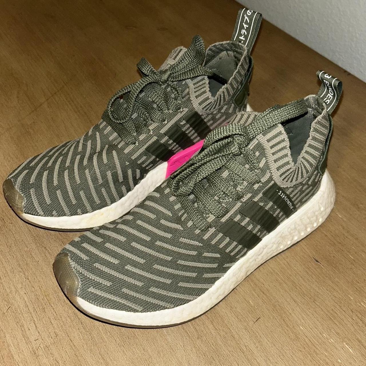 Adidas NMD green and pink W7.5 Great Condition. Depop