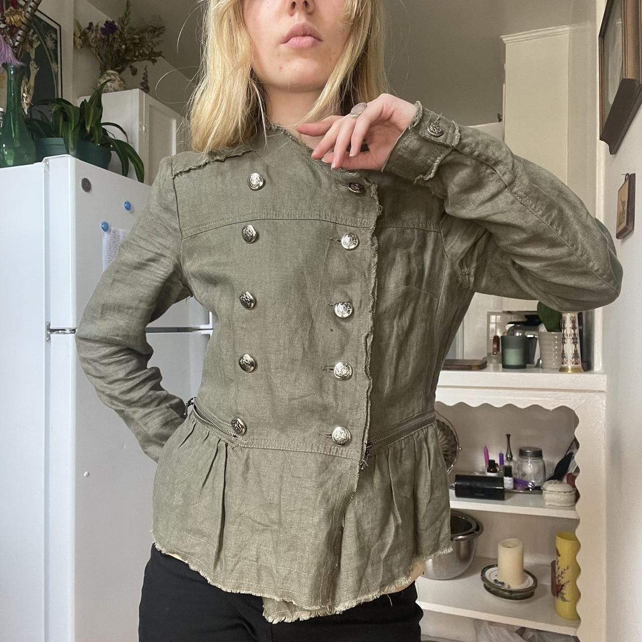 Women's Khaki and Green Jacket Depop