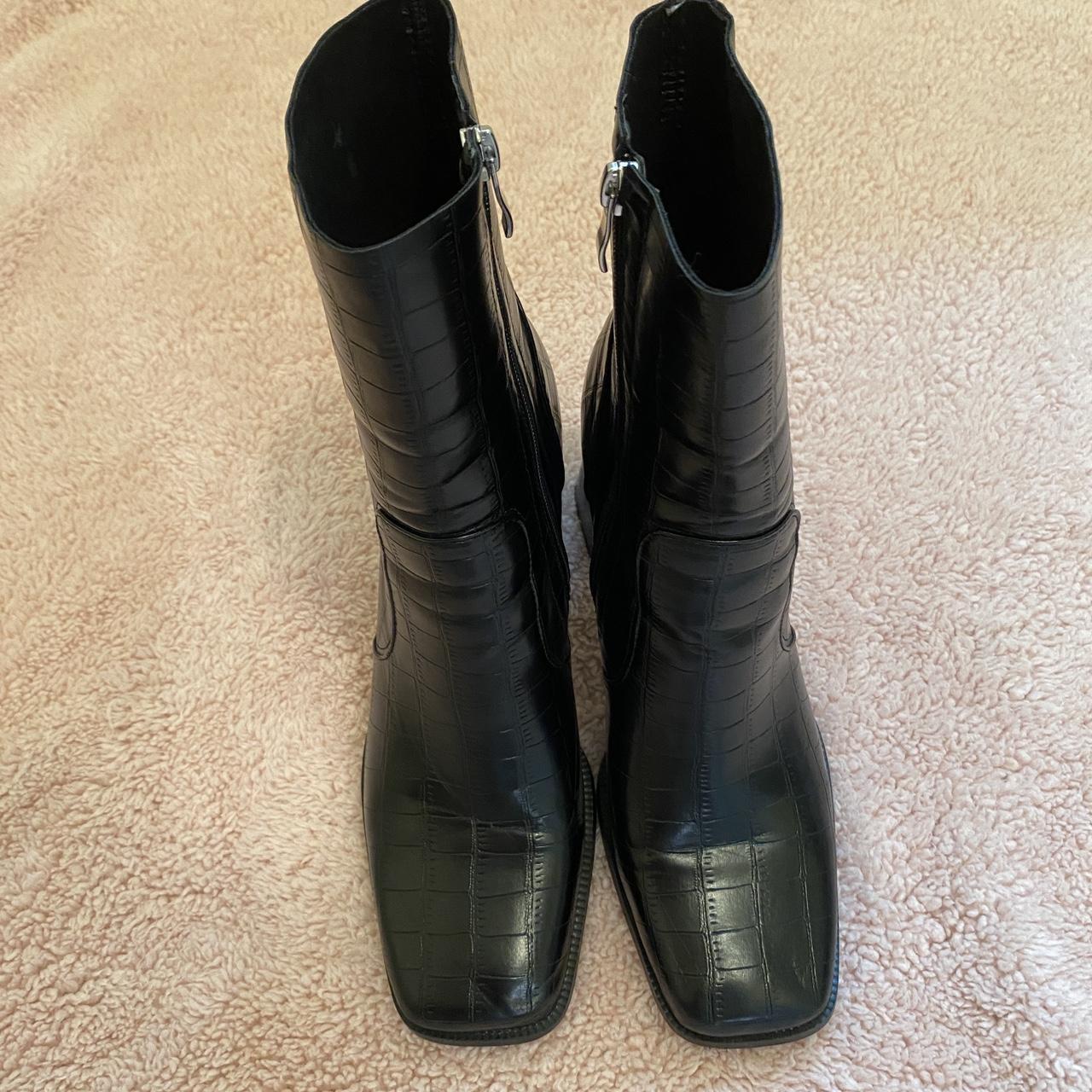 Princess Polly Women's Black Boots Depop