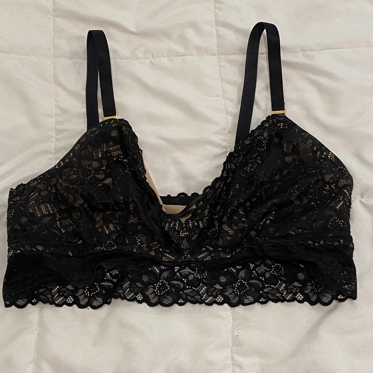 aerie black lacy bralette women’s size xl worn few... - Depop