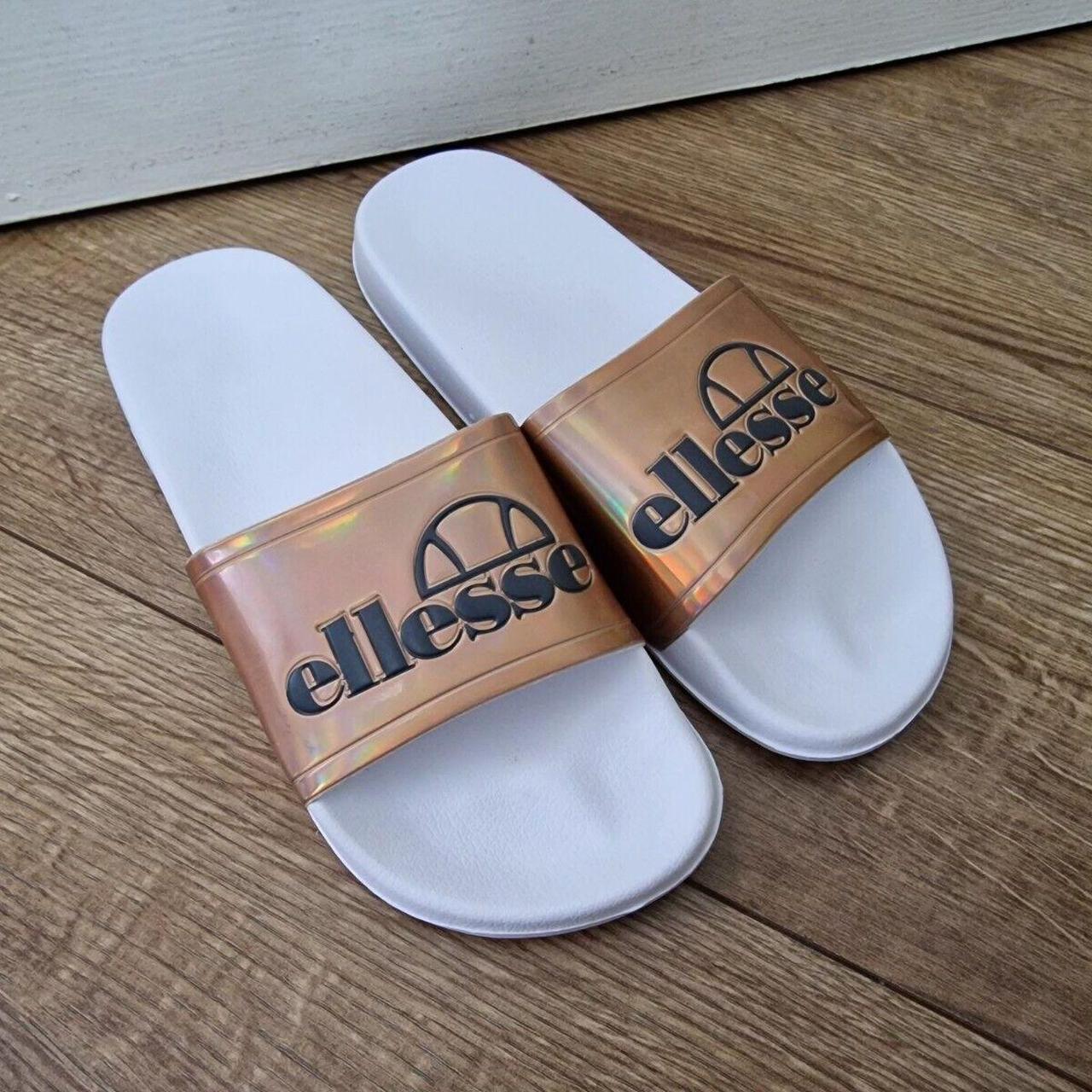 Ellesse Sliders Sandals Gold White Uk Size 6 New Depop