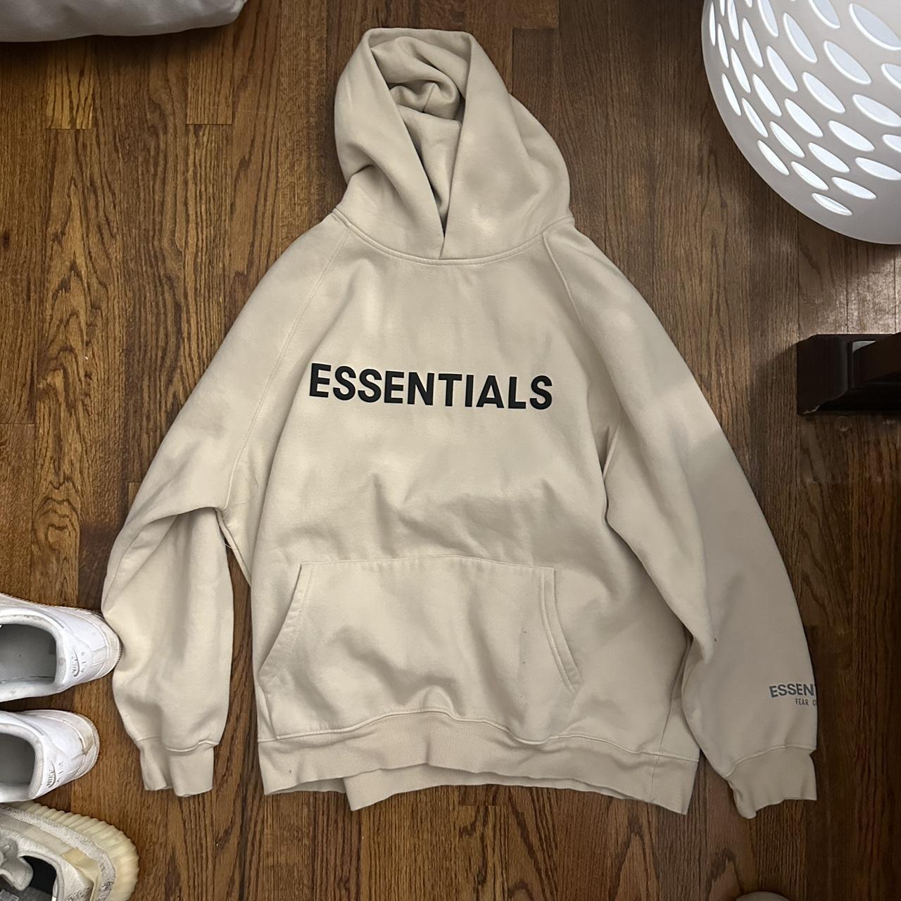 Beige Essentials Hoodie Essentials Depop