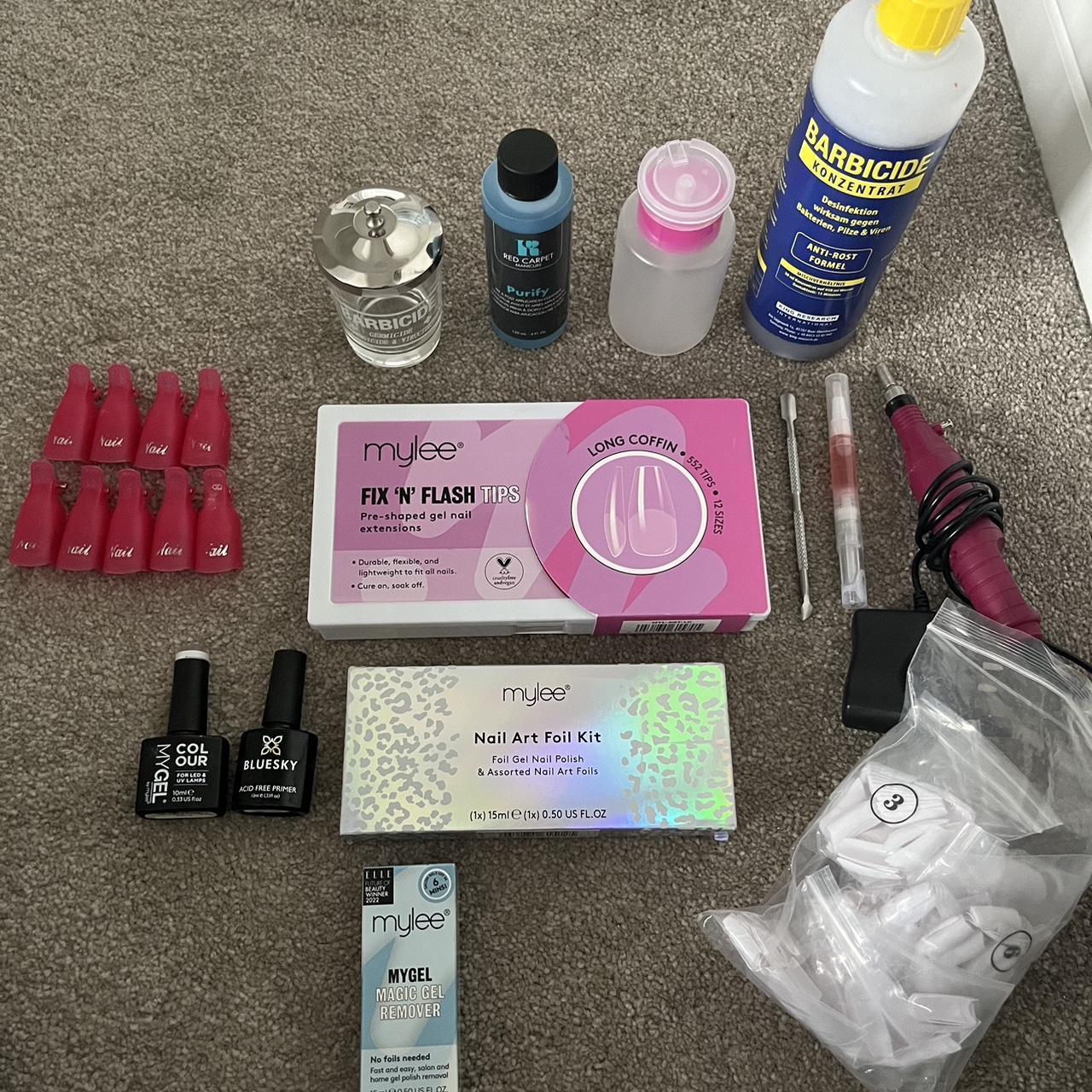 Essential parts to nail kit Mylee tips, art foil kit... Depop