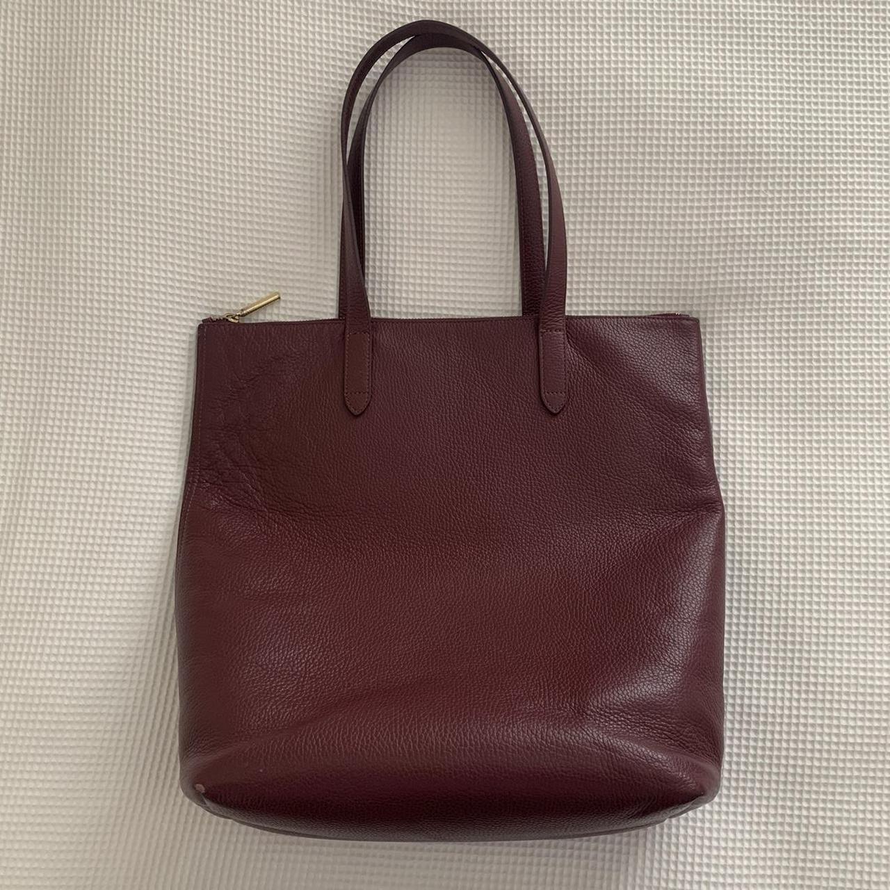 CUYANA BURGUNDY TALL STRUCTURED LEATHER ZIPPER... - Depop