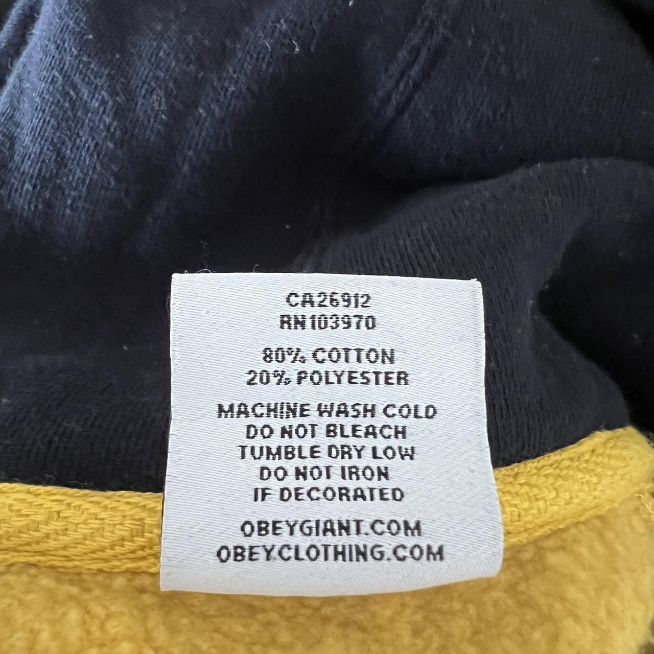 OBEY HOODIE Black and Yellow Obey hoodie Very... Depop