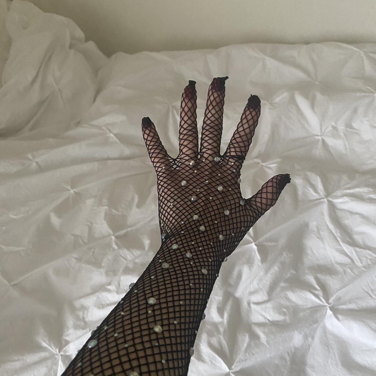 pair of bedazzled gloves from dolls kill (great for... Depop