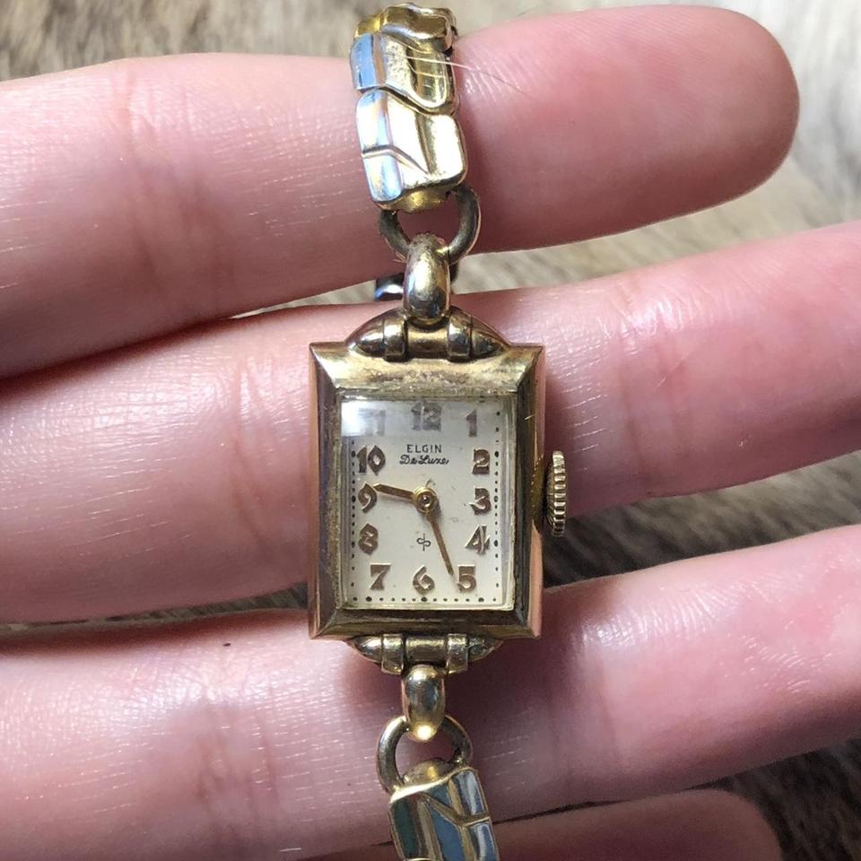 Vintage lady elgin outlet watch 14k gold filled