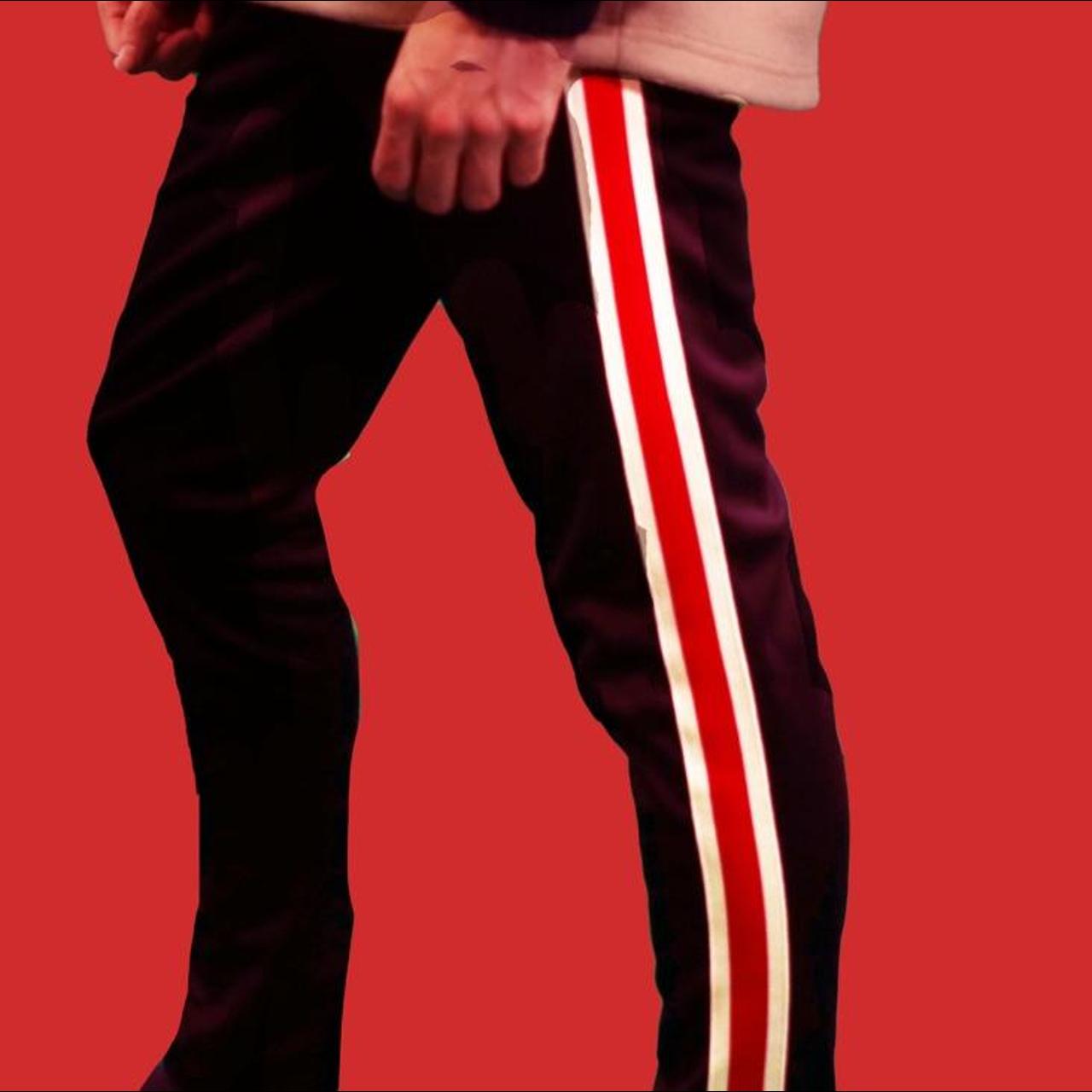 Red black and white joggers on sale