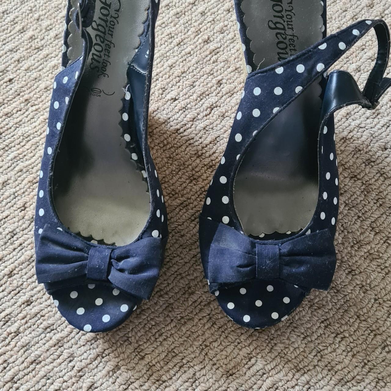 Blue Polka Dot Wedges Depop