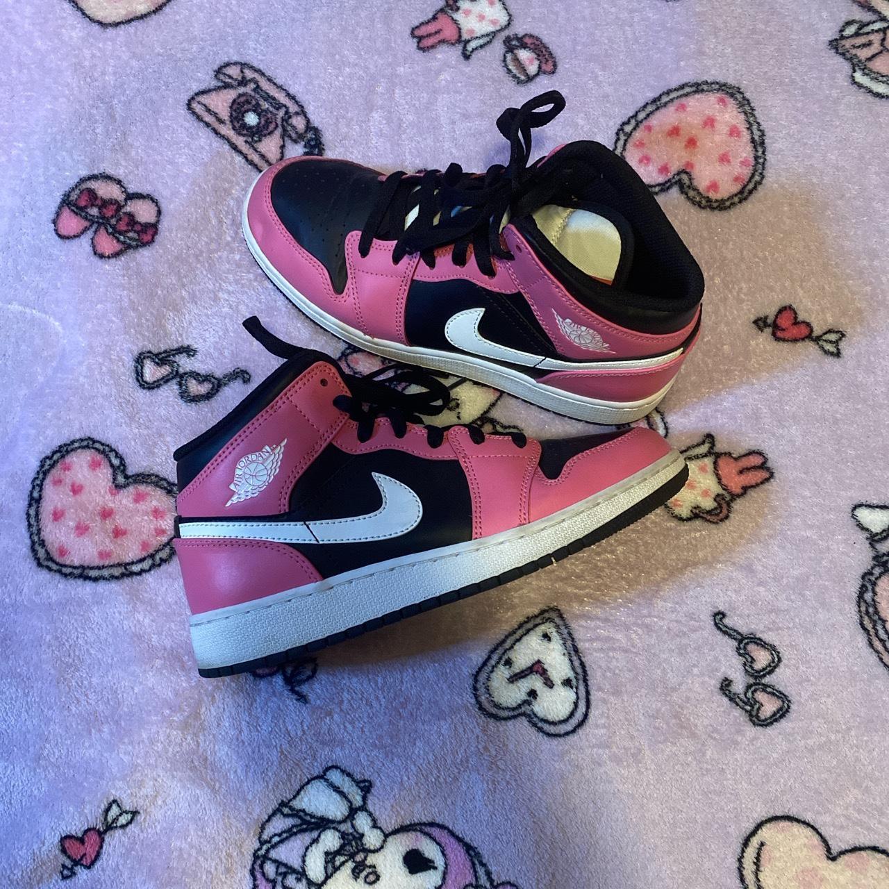 Pink Nike air Jordan 1 Mids worn a hand full of... - Depop