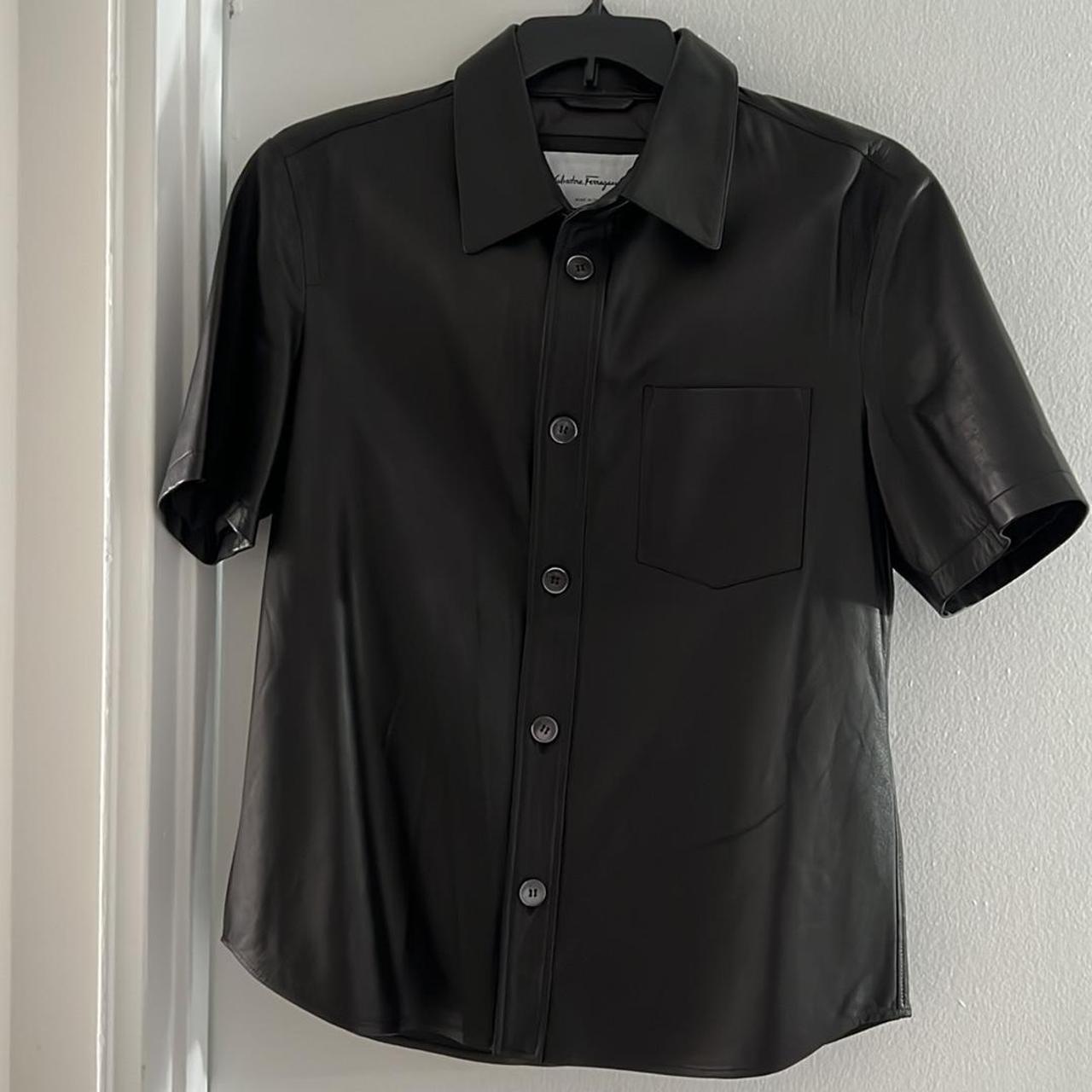 Ferragamo Leather Shirt Originally $2,300 Size 48 | Depop