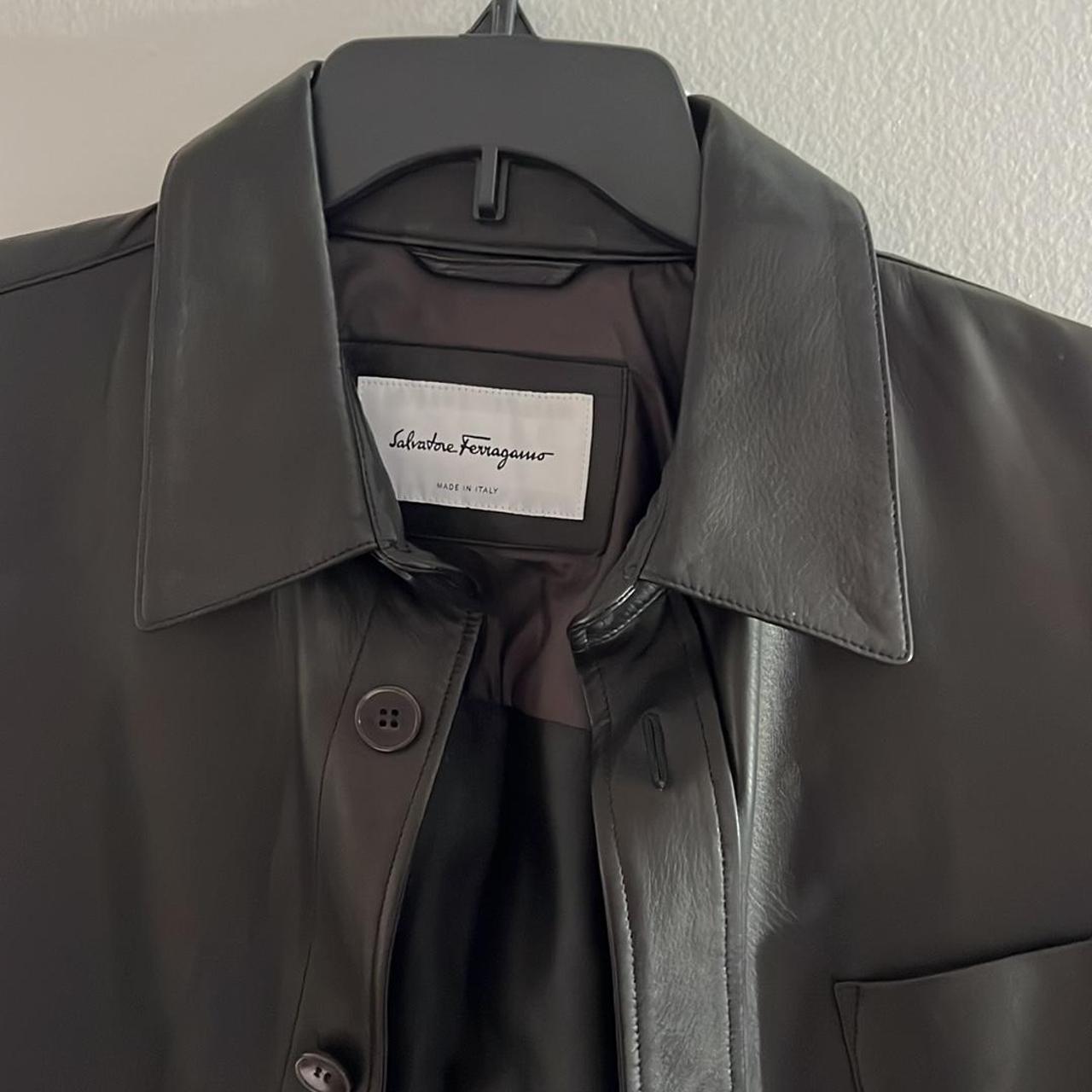 Ferragamo Leather Shirt Originally $2,300 Size 48 | Depop