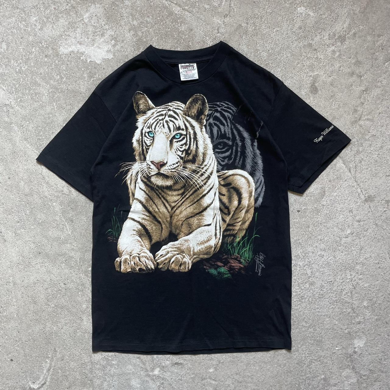 90s single stitched made in usa ‘ tiger ‘ tee cool... - Depop