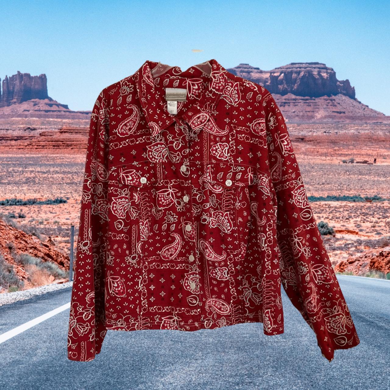 red bandana long sleeve button up