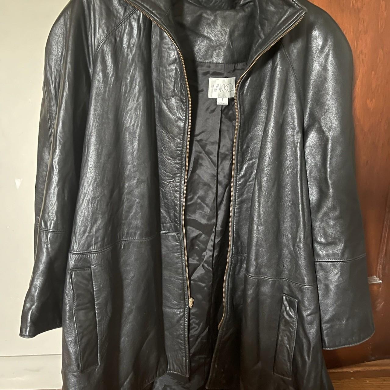 Vakko leather outlet jacket