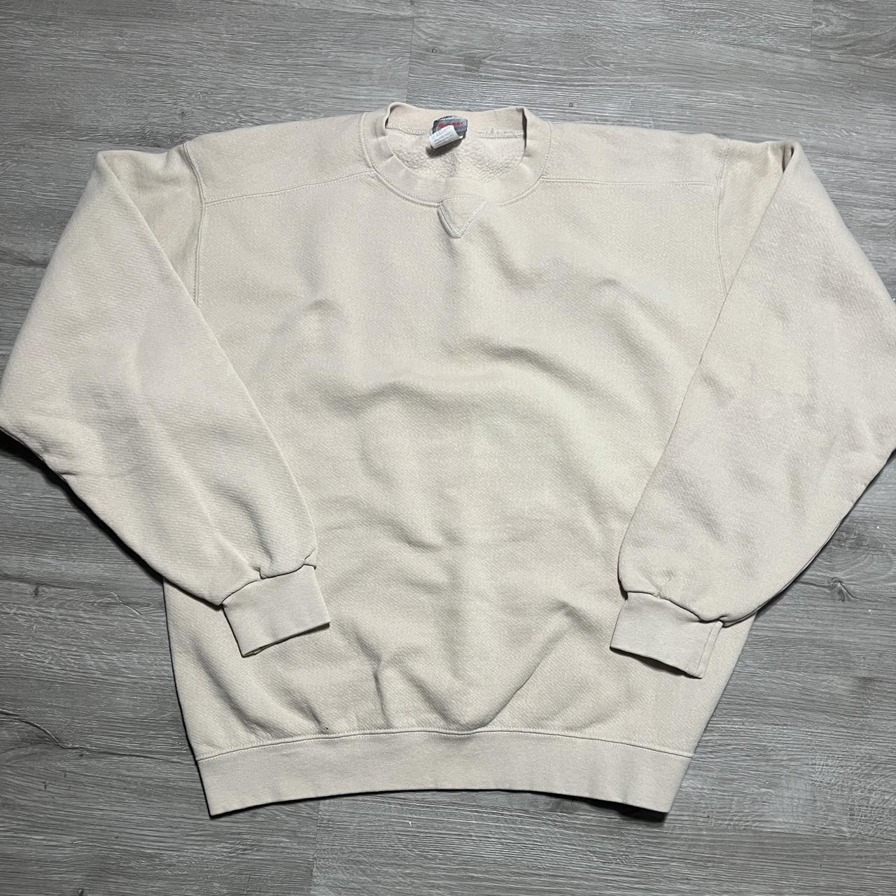 Vintage cream blank crewneck Size: large Condition... - Depop