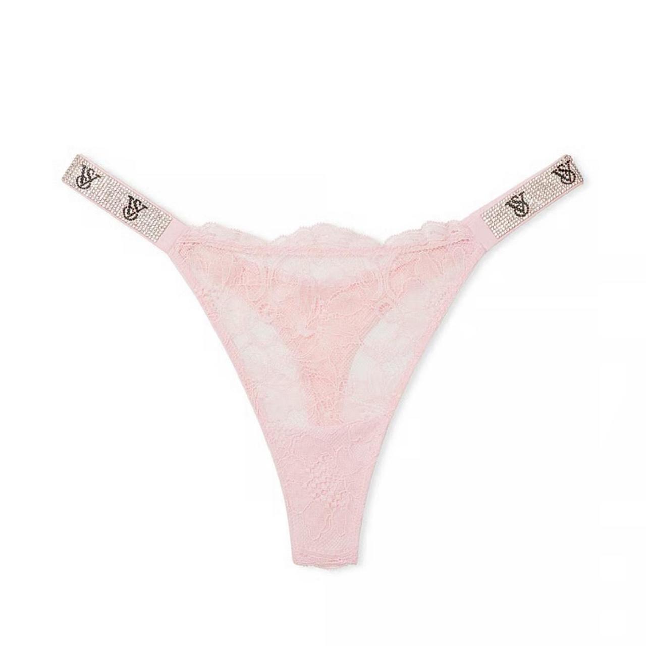 Victoria Secret Bling underwear. VS logo. Baby pink. - Depop