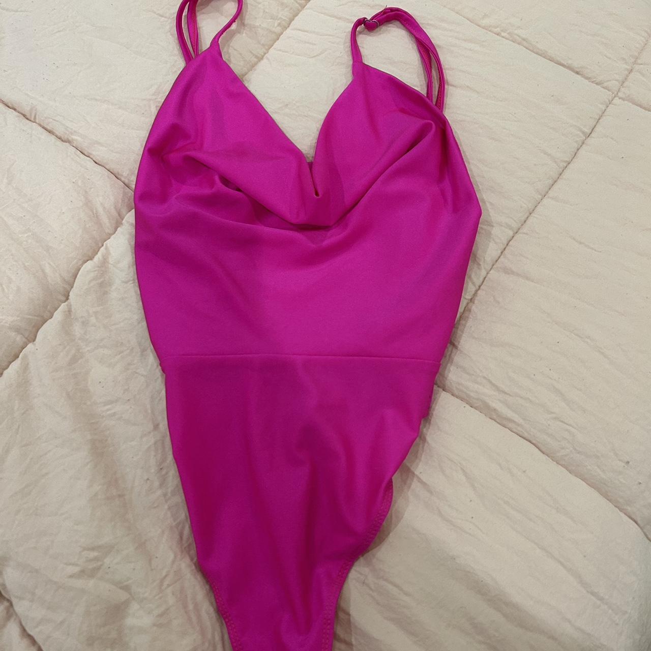 Hot pink bodysuit from a boutique - Depop