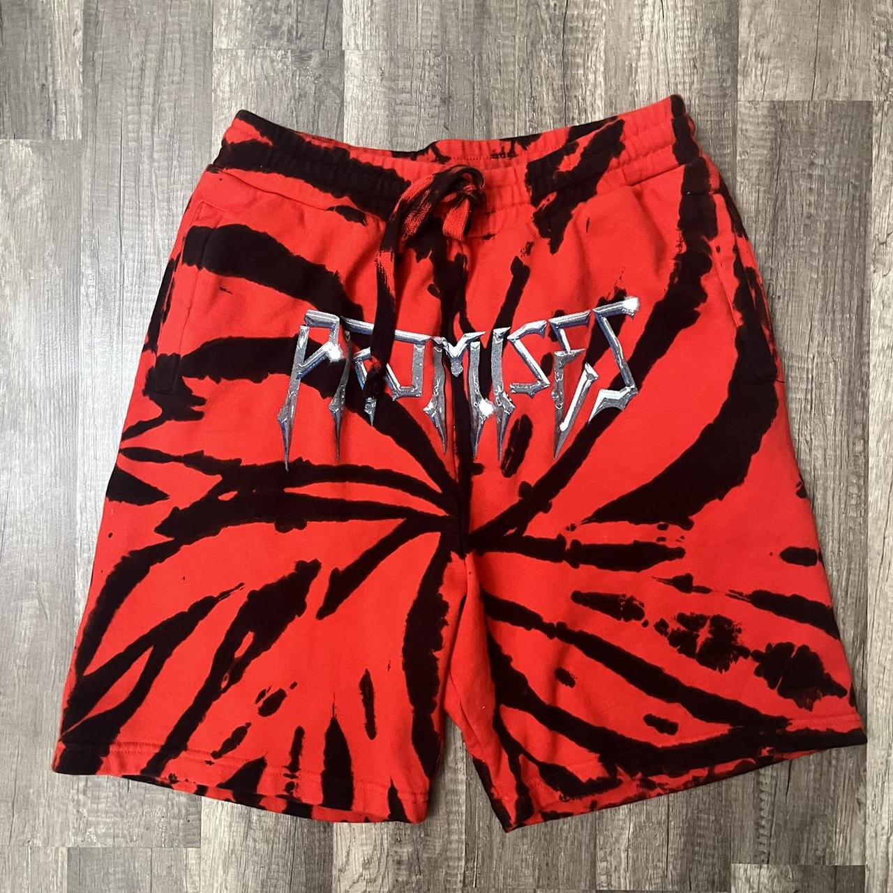 Broken Promises Co. Mens Graphic Summer Shorts Red... Depop